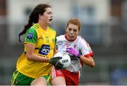 20 July 2019; Niamh Boyle of Donegal in action against Niamh McGirr of Tyrone during the TG4 All-Ireland Ladies Football Senior Championship Group 4 Round 2 match between Donegal and Tyrone at TEG Cusack Park in Mullingar, Co. Westmeath. Photo by Piaras Ó Mídheach/Sportsfile