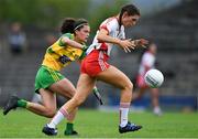 20 July 2019; Joannne Barrett of Tyrone in action against Amy Boyle Carr of Donegal during the TG4 All-Ireland Ladies Football Senior Championship Group 4 Round 2 match between Donegal and Tyrone at TEG Cusack Park in Mullingar, Co. Westmeath. Photo by Piaras Ó Mídheach/Sportsfile