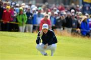 20 July 2019; Justin Rose of England lines up a putt on the 1st green during Day Three of the 148th Open Championship at Royal Portrush in Portrush, Co Antrim. Photo by Brendan Moran/Sportsfile