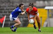 20 July 2019; Ciara O'Sullivan of Cork in action against Sinéad Greene of Cavan during the TG4 All-Ireland Ladies Football Senior Championship Group 2 Round 2 match between Cork and Cavan at TEG Cusack Park in Mullingar, Co. Westmeath. Photo by Piaras Ó Mídheach/Sportsfile