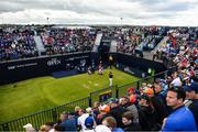 20 July 2019; Shane Lowry of Ireland watches his tee shot on the 1st hole during Day Three of the 148th Open Championship at Royal Portrush in Portrush, Co Antrim. Photo by Ramsey Cardy/Sportsfile