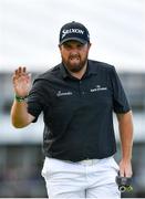 20 July 2019; Shane Lowry of Ireland acknowledges the gallery after a putt on the 1st green during Day Three of the 148th Open Championship at Royal Portrush in Portrush, Co Antrim. Photo by Brendan Moran/Sportsfile
