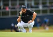 20 July 2019; Shane Lowry of Ireland lines up a putt on the 1st green during Day Three of the 148th Open Championship at Royal Portrush in Portrush, Co Antrim. Photo by Brendan Moran/Sportsfile