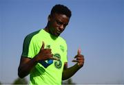 20 July 2019; Jonathan Afolabi during a Republic of Ireland training session ahead of their final group game of the 2019 UEFA European U19 Championships at the FFA Technical Centre in Yerevan, Armenia. Photo by Stephen McCarthy/Sportsfile