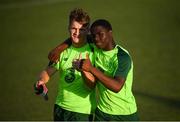 20 July 2019; Matt Everitt, left, and Festy Ebosele during a Republic of Ireland training session ahead of their final group game of the 2019 UEFA European U19 Championships at the FFA Technical Centre in Yerevan, Armenia. Photo by Stephen McCarthy/Sportsfile