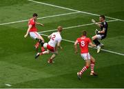 20 July 2019; Luke Connolly of Cork shoots to score his side's first goal of the game during the GAA Football All-Ireland Senior Championship Quarter-Final Group 2 Phase 2 match between Cork and Tyrone at Croke Park in Dublin. Photo by Seb Daly/Sportsfile