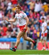 20 July 2019; Peter Harte of Tyrone celebrates after scoring his side's third goal during the GAA Football All-Ireland Senior Championship Quarter-Final Group 2 Phase 2 match between Cork and Tyrone at Croke Park in Dublin. Photo by David Fitzgerald/Sportsfile