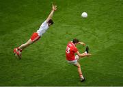 20 July 2019; Mark Collins of Cork in action against Rory Brennan of Tyrone during the GAA Football All-Ireland Senior Championship Quarter-Final Group 2 Phase 2 match between Cork and Tyrone at Croke Park in Dublin. Photo by Seb Daly/Sportsfile