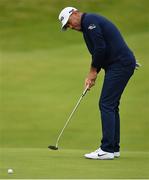 20 July 2019; Lee Westwood of England putts on the 12th green during Day Three of the 148th Open Championship at Royal Portrush in Portrush, Co Antrim. Photo by Brendan Moran/Sportsfile