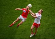 20 July 2019; Mattie Taylor of Cork in action against Frank Burns of Tyrone during the GAA Football All-Ireland Senior Championship Quarter-Final Group 2 Phase 2 match between Cork and Tyrone at Croke Park in Dublin. Photo by Seb Daly/Sportsfile