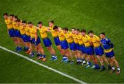 20 July 2019; Roscommon players during the national anthem prior to the GAA Football All-Ireland Senior Championship Quarter-Final Group 2 Phase 2 match between Dublin and Roscommon at Croke Park in Dublin. Photo by Seb Daly/Sportsfile