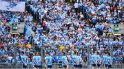 20 July 2019; Dublin players stand for the national anthem prior to the GAA Football All-Ireland Senior Championship Quarter-Final Group 2 Phase 2 match between Dublin and Roscommon at Croke Park in Dublin. Photo by David Fitzgerald/Sportsfile