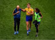 20 July 2019; Enda Smith of Roscommon leaves the field with medical staff to receive treatment during the GAA Football All-Ireland Senior Championship Quarter-Final Group 2 Phase 2 match between Dublin and Roscommon at Croke Park in Dublin. Photo by Seb Daly/Sportsfile