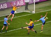 20 July 2019; Paul Mannion of Dublin sees his shot saved by Darren O’Malley of Roscommon during the GAA Football All-Ireland Senior Championship Quarter-Final Group 2 Phase 2 match between Dublin and Roscommon at Croke Park in Dublin. Photo by Seb Daly/Sportsfile