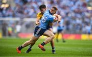 20 July 2019; Paddy Small of Dublin in action against Conor Hussey of Roscommon during the GAA Football All-Ireland Senior Championship Quarter-Final Group 2 Phase 2 match between Dublin and Roscommon at Croke Park in Dublin. Photo by David Fitzgerald/Sportsfile