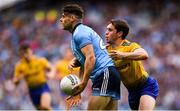 20 July 2019; Kevin McManamon of Dublin in action against David Murray of Roscommon the GAA Football All-Ireland Senior Championship Quarter-Final Group 2 Phase 2 match between Dublin and Roscommon at Croke Park in Dublin. Photo by David Fitzgerald/Sportsfile