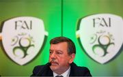 20 July 2019; FAI President Donal Conway during a press conference following the FAI EGM at Dunboyne Castle in Dunboyne, Co. Meath. Photo by Eóin Noonan/Sportsfile