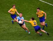 20 July 2019; Con O’Callaghan of Dublin in action against Roscommon players, from left, Aengus Lyons, David Murray and Brian Stack during the GAA Football All-Ireland Senior Championship Quarter-Final Group 2 Phase 2 match between Dublin and Roscommon at Croke Park in Dublin. Photo by Seb Daly/Sportsfile