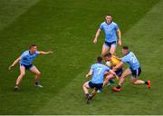 20 July 2019; Cathal Cregg of Roscommon in action against Dublin players, from left, Con O’Callaghan, John Small, Brian Fenton and Paddy Small during the GAA Football All-Ireland Senior Championship Quarter-Final Group 2 Phase 2 match between Dublin and Roscommon at Croke Park in Dublin. Photo by Seb Daly/Sportsfile