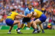 20 July 2019; Paul Mannion of Dublin in action against David Murray, Niall Kilroy and Fintan Cregg of Roscommon during the GAA Football All-Ireland Senior Championship Quarter-Final Group 2 Phase 2 match between Dublin and Roscommon at Croke Park in Dublin. Photo by Ray McManus/Sportsfile