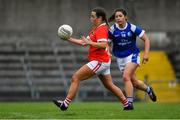 20 July 2019; Orlagh Farmer of Cork in action against Joanne Moore of Cavan during the TG4 All-Ireland Ladies Football Senior Championship Group 2 Round 2 match between Cork and Cavan at TEG Cusack Park in Mullingar, Co. Westmeath. Photo by Piaras Ó Mídheach/Sportsfile