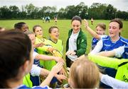 21 July 2019; Republic of Ireland International Megan Campbell with players from the North Eastern Counties team during the 2019 Football Association of Ireland Festival of Football at the MDL Grounds in Navan, Co. Meath. Photo by David Fitzgerald/Sportsfile