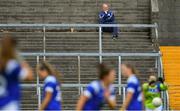 20 July 2019; Suspended Cavan manager James Daly looks on from the terrace as his players warm-up before the TG4 All-Ireland Ladies Football Senior Championship Group 2 Round 2 match between Cork and Cavan at TEG Cusack Park in Mullingar, Co. Westmeath. Photo by Piaras Ó Mídheach/Sportsfile