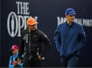 21 July 2019; Rickie Fowler of USA and Justin Rose of England, right, make their way from the 1st tee during Day Four of the 148th Open Championship at Royal Portrush in Portrush, Co Antrim. Photo by Brendan Moran/Sportsfile