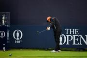 21 July 2019; Rickie Fowler of USA plays a tee shot from the 1st tee box during Day Four of the 148th Open Championship at Royal Portrush in Portrush, Co Antrim. Photo by Brendan Moran/Sportsfile