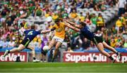 21 July 2019; Ethan Devine of Meath in action against Colm Boyle, left, and Aidan O'Shea of Mayo during the GAA Football All-Ireland Senior Championship Quarter-Final Group 1 Phase 2 match between Mayo and Meath at Croke Park in Dublin. Photo by David Fitzgerald/Sportsfile