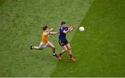 21 July 2019; Kevin McLoughlin of Mayo in action against Séamus Lavin of Meath during the GAA Football All-Ireland Senior Championship Quarter-Final Group 1 Phase 2 match between Mayo and Meath at Croke Park in Dublin. Photo by Daire Brennan/Sportsfile