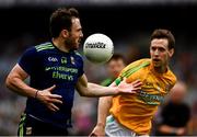 21 July 2019; Darren Coen of Mayo in action against Bryan McMahon of Meath during the GAA Football All-Ireland Senior Championship Quarter-Final Group 1 Phase 2 match between Mayo and Meath at Croke Park in Dublin. Photo by Ray McManus/Sportsfile