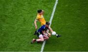 21 July 2019; Cillian O'Connor of Mayo in action against Séamus Lavin of Meath during the GAA Football All-Ireland Senior Championship Quarter-Final Group 1 Phase 2 match between Mayo and Meath at Croke Park in Dublin. Photo by Daire Brennan/Sportsfile