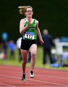 21 July 2019; Emily Davidson of Templemore AC, Co Tipperary, competing in the Girls U14 80m event during the Irish Life Health Juvenile B’s & Relays at Tullamore Harriers Stadium in Tullamore, Co. Offaly. Photo by Piaras Ó Mídheach/Sportsfile