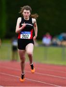 21 July 2019; Anoushka Nolan of Menapians AC, Co Wexford, competing in the Girls U16 100m event during the Irish Life Health Juvenile B’s & Relays at Tullamore Harriers Stadium in Tullamore, Co. Offaly. Photo by Piaras Ó Mídheach/Sportsfile
