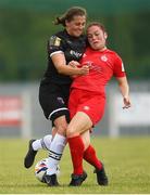 21 July 2019; Edel Kennedy of Wexford Youths in action against Alannah McEvoy of Shelbourne during the SÓ Hotels Women's National League Cup Final match between Wexford Youths Women and Shelbourne at Ferrycarrig Park in Wexford. Photo by Harry Murphy/Sportsfile