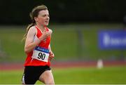 21 July 2019; Sarah Phylan of Enniscorthy AC, Co Wexford competing in the Girls U13 600m event during the Irish Life Health Juvenile B’s & Relays at Tullamore Harriers Stadium in Tullamore, Co. Offaly. Photo by Piaras Ó Mídheach/Sportsfile