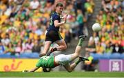 21 July 2019; Cillian O'Connor of Mayo shoots to score his side's second goal past substitute Meath goalkeeper Marcus Brennan during the GAA Football All-Ireland Senior Championship Quarter-Final Group 1 Phase 2 match between Mayo and Meath at Croke Park in Dublin. Photo by David Fitzgerald/Sportsfile