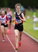 21 July 2019; Nina O'Connor of Le Chéile AC, Co Kildare, competing in the Girls U14 800m event during the Irish Life Health Juvenile B’s & Relays at Tullamore Harriers Stadium in Tullamore, Co. Offaly. Photo by Piaras Ó Mídheach/Sportsfile