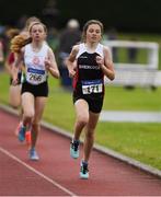 21 July 2019; Edel Murphy of Shercock AC, Co Cavan, competing in the Girls U14 800m event during the Irish Life Health Juvenile B’s & Relays at Tullamore Harriers Stadium in Tullamore, Co. Offaly. Photo by Piaras Ó Mídheach/Sportsfile