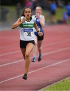 21 July 2019; Rebecca Kelleher of Carraig-Na-Bhfear AC, Co Cork, competing in the Girls U15 800m event during the Irish Life Health Juvenile B’s & Relays at Tullamore Harriers Stadium in Tullamore, Co. Offaly. Photo by Piaras Ó Mídheach/Sportsfile
