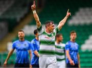 21 July 2019; Aaron McEneff of Shamrock Rovers celebrates after scoring his side's second goal during the SSE Airtricity League Premier Division match between Shamrock Rovers and UCD at Tallaght Stadium in Dublin. Photo by Seb Daly/Sportsfile