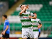 21 July 2019; Jack Byrne of Shamrock Rovers celebrates after scoring his side's fourth goal during the SSE Airtricity League Premier Division match between Shamrock Rovers and UCD at Tallaght Stadium in Dublin. Photo by Seb Daly/Sportsfile