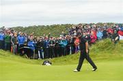 21 July 2019; Shane Lowry of Ireland reacts after making a putt on the 10th green during Day Four of the 148th Open Championship at Royal Portrush in Portrush, Co Antrim. Photo by Ramsey Cardy/Sportsfile