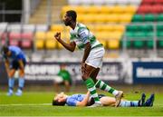 21 July 2019; Daniel Carr of Shamrock Rovers celebrates after scoring his side's third goal during the SSE Airtricity League Premier Division match between Shamrock Rovers and UCD at Tallaght Stadium in Dublin. Photo by Seb Daly/Sportsfile