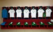 21 July 2019; The dressing room of the Republic of Ireland prior to the 2019 UEFA U19 European Championship Finals group B match between Republic of Ireland and Czech Republic at the FFA Academy Stadium in Yerevan, Armenia. Photo by Stephen McCarthy/Sportsfile