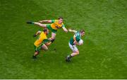 21 July 2019; Stephen O'Brien of Kerry in action against Stephen McMenamin, left, and Hugh McFadden of Donegal during the GAA Football All-Ireland Senior Championship Quarter-Final Group 1 Phase 2 match between Kerry and Donegal at Croke Park in Dublin. Photo by Daire Brennan/Sportsfile