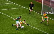 21 July 2019; Paul Geaney of Kerry has a shot on goal which went over the bar during the GAA Football All-Ireland Senior Championship Quarter-Final Group 1 Phase 2 match between Kerry and Donegal at Croke Park in Dublin. Photo by Daire Brennan/Sportsfile