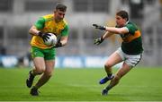 21 July 2019; Patrick McBrearty of Donegal in action against Tadhg Morley of Kerry during the GAA Football All-Ireland Senior Championship Quarter-Final Group 1 Phase 2 match between Kerry and Donegal at Croke Park in Dublin. Photo by David Fitzgerald/Sportsfile