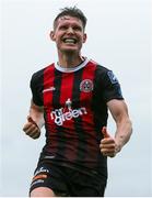 21 July 2019; Ryan Swan of Bohemians celebrates after scoring his side's third goal during the SSE Airtricity League Premier Division match between Bohemians and St Patrick's Athletic at Dalymount Park in Dublin. Photo by Michael P Ryan/Sportsfile